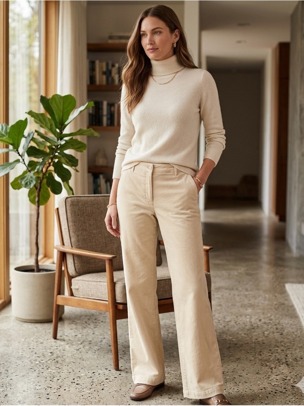J. Jill Light Beige Corduroy Pants